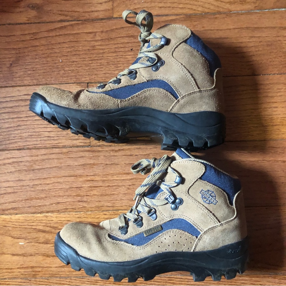 ❤️Quest Leather Suede Gore-Tex Hiking Boots Brown Cream Size 8